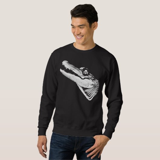 Sweatshirt Pirate Alligator With Eye Patch Skull (Devant entier)