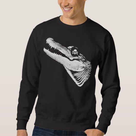 Sweatshirt Pirate Alligator With Eye Patch Skull (Devant)