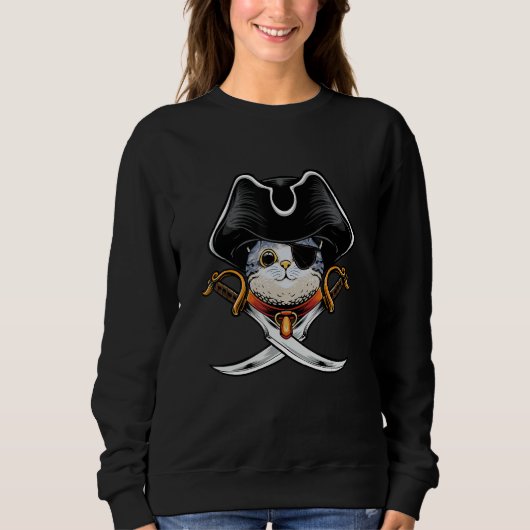 Sweatshirt Pirate Cat Pirate   Jolly Roger Cat Kitten (Devant)