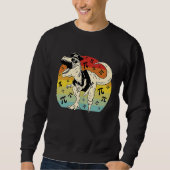 Sweatshirt Pirate Rex Dinosaur retro sunset Pie math (Devant)