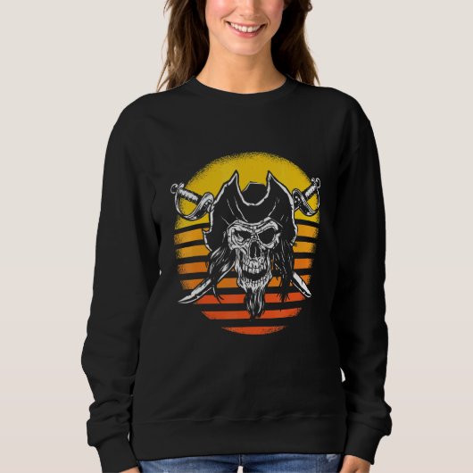 Sweatshirt Pirates Crâne et Dagger lever (Devant)
