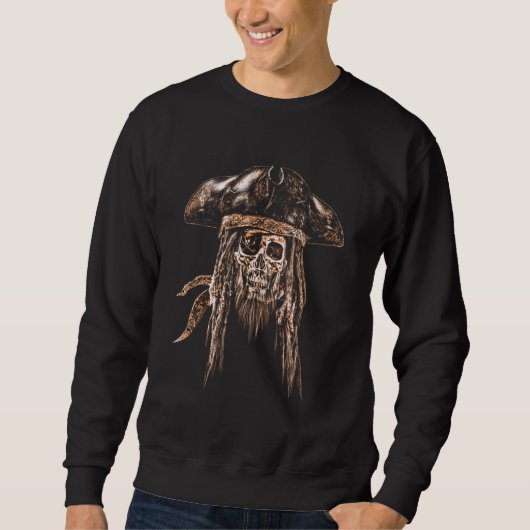 Sweatshirt Pirates Pirate Crâne Beard Oeil Patch Pirate Casqu (Devant)