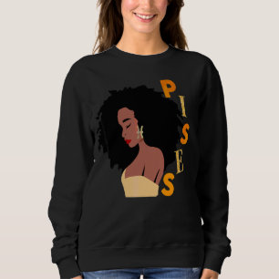 Sweatshirt Pisces Anniversaire Femmes Melanin Zodiac Né Fév E