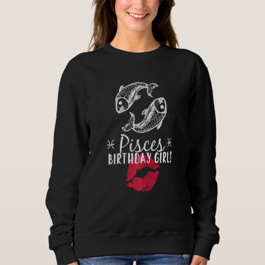 SWEATSHIRT PISCES ANNIVERSAIRE FILLE (Devant)