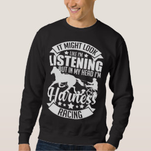 Sweatshirt Piste de course de trot attelé Cheval de course Tr
