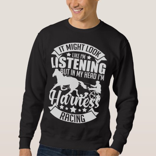 Sweatshirt Piste de course de trot attelé Cheval de course Tr (Devant)