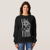 Sweatshirt Pit Bull Dog Sur Le Drapeau Américain (Devant entier)