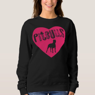 Sweatshirt Pit Bull Heart Pitbulls rose transparent américain