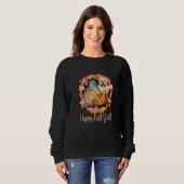Sweatshirt Pitbull American Bulldog Pumpkin Autumn Happy Fall (Devant entier)