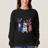 Sweatshirt Pitbull American Flag (Devant)