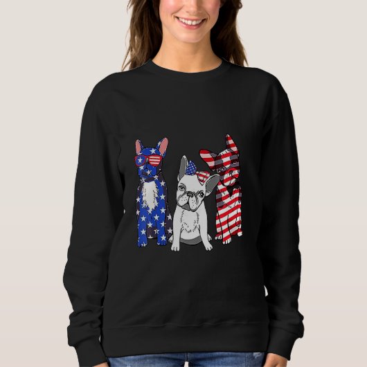 Sweatshirt Pitbull American Flag (Devant)