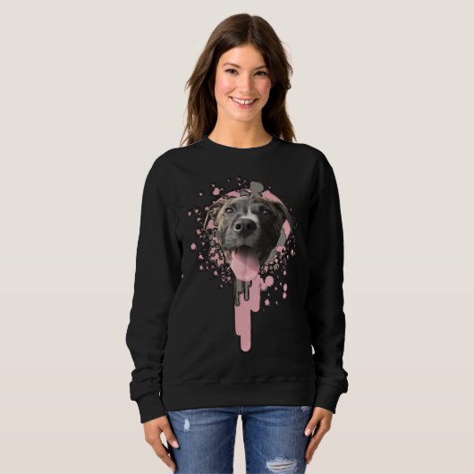 Sweatshirt Pitbull avec peinture à Spray (Devant entier)