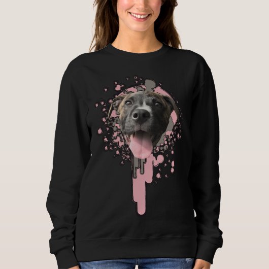 Sweatshirt Pitbull avec peinture à Spray (Devant)