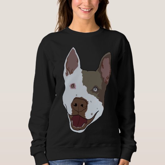 Sweatshirt Pitbull Brown Et Blanc Pointé (Devant)