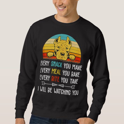 Sweatshirt Pitbull Chaque Snack Que Vous Faites Chaque Repas (Devant)