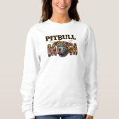 Sweatshirt Pitbull Chien Mama Empreinte de léopard Tournesols (Devant)