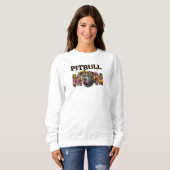 Sweatshirt Pitbull Chien Mama Empreinte de léopard Tournesols (Devant entier)