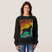 Sweatshirt Pitbull Chien Vintage Animateur (Devant entier)