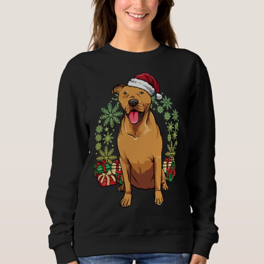 Sweatshirt Pitbull de Noël 76 (Devant)