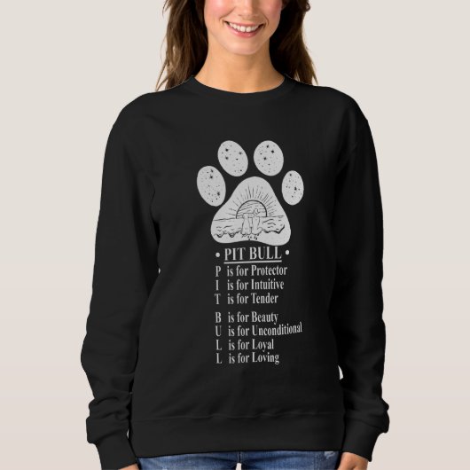 Sweatshirt Pitbull Description Chien Paw Maman (Devant)