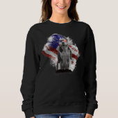 Sweatshirt Pitbull Dog Avec Drapeau Américain Da Indépendance (Devant)