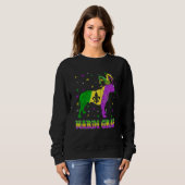 Sweatshirt Pitbull Dog Mardi Gras Carnival Jester Beads (Devant entier)