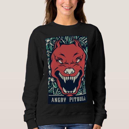Sweatshirt Pitbull en colère (Devant)