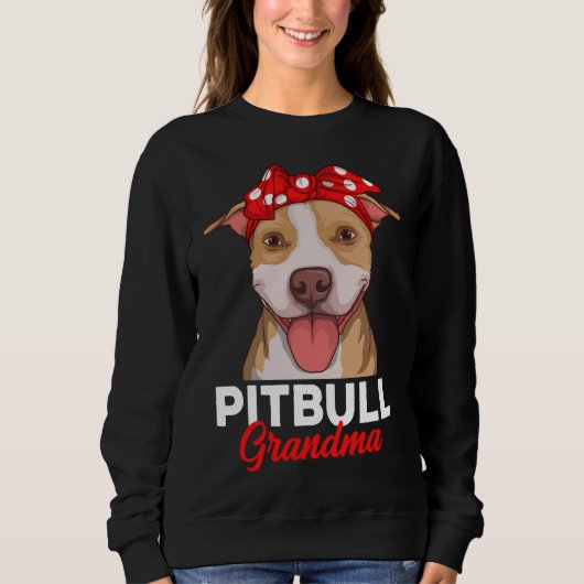 Sweatshirt Pitbull Grand-mère Pittie Chien Maman Fantastique (Devant)