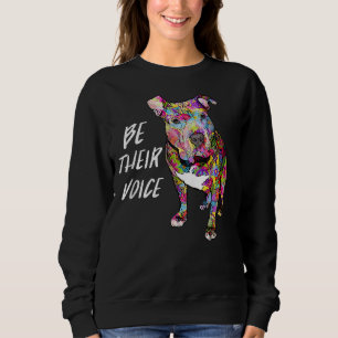 Sweatshirt Pitbull Hippie Soit Leur Voix Paix Amour Et Pitbu