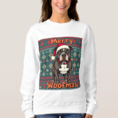 Sweatshirt Pitbull Joyeux Woofmas (Devant)