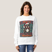 Sweatshirt Pitbull Joyeux Woofmas (Devant entier)