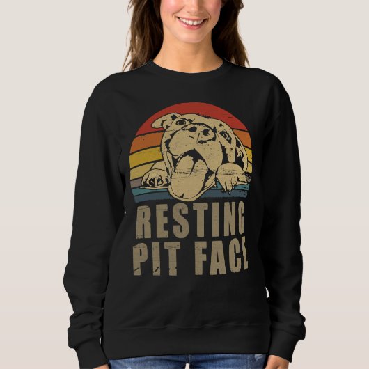 Sweatshirt Pitbull Love I Love My Pit Retro (Devant)