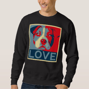 Sweatshirt Pitbull Love Poster Pit Bull Maman Papa Aimants