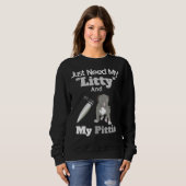 Sweatshirt Pitbull Lover A Besoin De Ma Littie Et De Ma Pitti (Devant entier)