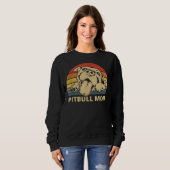 Sweatshirt Pitbull Maman Avec Mignonne Pitbull Face Drôle Pit (Devant entier)