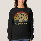 Sweatshirt Pitbull Maman Avec Mignonne Pitbull Face Drôle Pit (Devant)