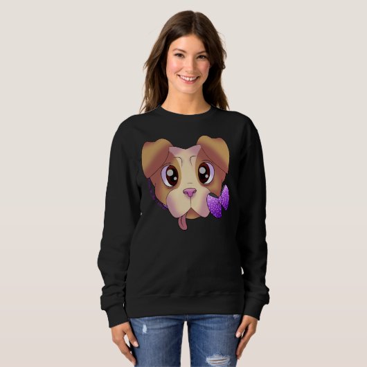 Sweatshirt Pitbull mignon 15 (Devant entier)