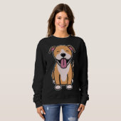 Sweatshirt Pitbull mignon Fawn (Devant entier)