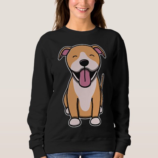 Sweatshirt Pitbull mignon Fawn (Devant)