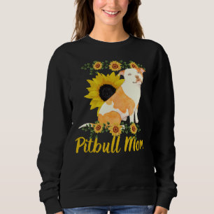 Sweatshirt Pitbull Mom Funny Chien tournesol pour femmes