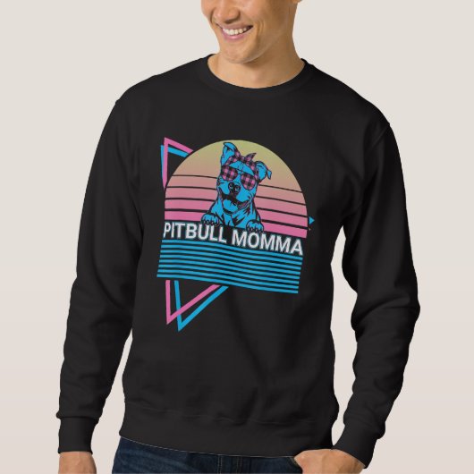 Sweatshirt Pitbull Momma Pit Bull Retro (Devant)