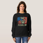 Sweatshirt Pitbull Papa American Pit Bull Dog Us Drapeau 4ème (Devant entier)