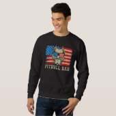 Sweatshirt Pitbull Papa American Pit Bull Dog Us Drapeau 4ème (Devant entier)