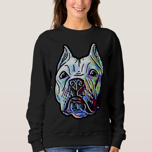 Sweatshirt Pitbull peint 2 (Devant)