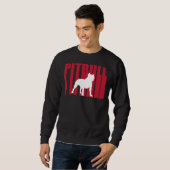 Sweatshirt Pitbull Pit Bull Chien rouge Stylisé Plan Transpar (Devant entier)