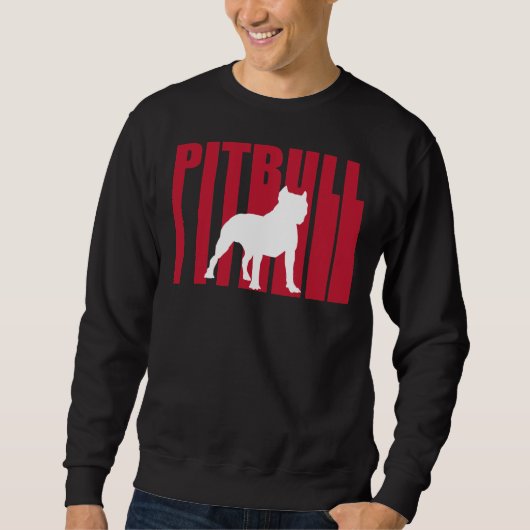 Sweatshirt Pitbull Pit Bull Chien rouge Stylisé Plan Transpar (Devant)