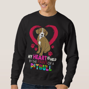 Sweatshirt Pitbull Pit Bull Terrier Coeur Dans Les Paws Pitbu