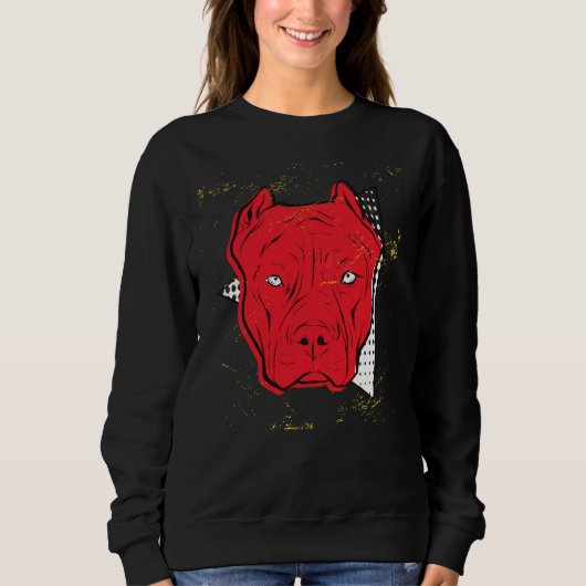 Sweatshirt Pitbull rouge (Devant)