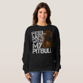 Sweatshirt Pitbull Sentez En Sécurité Avec Mon Pitbull Amoure (Devant entier)