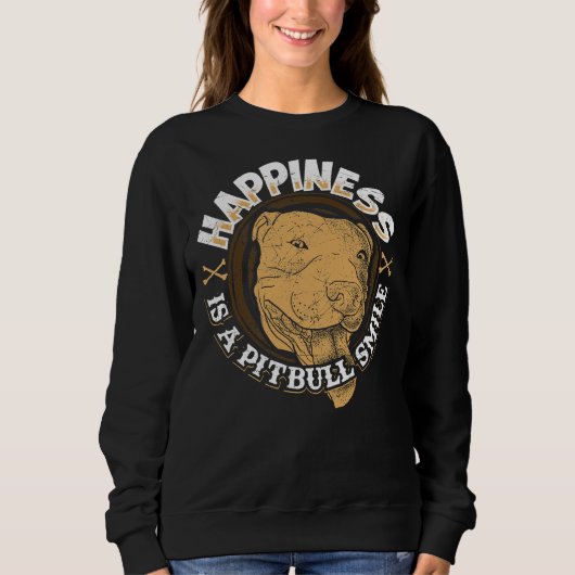 Sweatshirt Pitbull Smile Chien (Devant)
